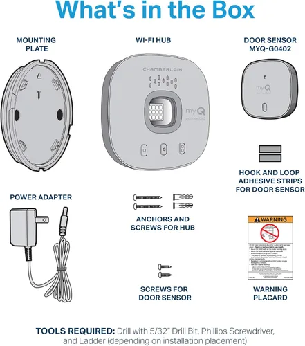 Miniatura 7 de CHAMBERLAIN Control inteligente de garaje - Hub de garaje inalámbrico y sensor con WiFi y Bluetooth - Controlado por teléfono inteligente