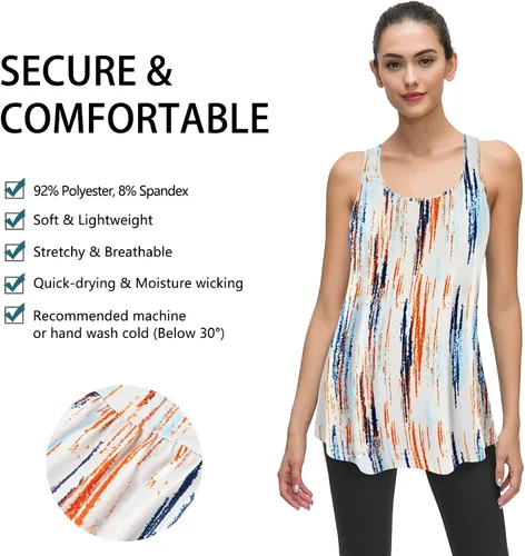 Miniatura 3 de Cestyle - Camiseta sin mangas para mujer, cuello redondo, corte holgado, para entrenamiento