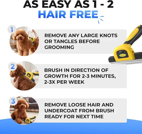 Miniatura 5 de Cepillo DarkPets para gatos y perros para animales pequeños, medianos y grandes, con pelo corto a largo Reduce drásticamente el desprendimiento
