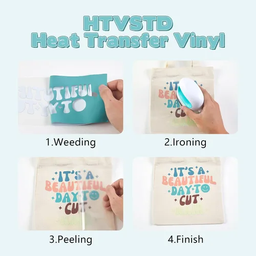 Miniatura 3 de Vinilo de Transferencia de Calor Bohemio Oscuro - 8 Hojas 12'' x 10'' Azul HTV Azul Egeo Vinilo para Planchar para Camisetas