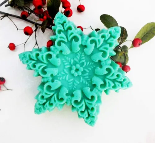 Miniatura 5 de MoldFun Molde de silicona en forma de copo de nieve de Navidad para chocolate y caramelo cera derretir jabón Oreo vela resina jabón goma pasta