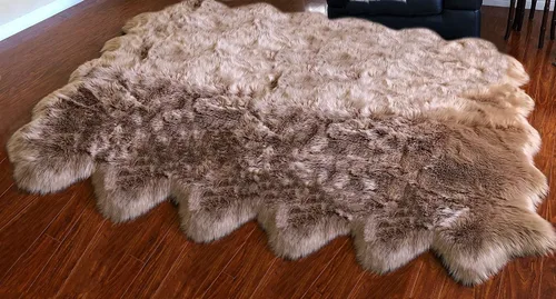 Miniatura 59 de LAMBZY Alfombra sintética de piel de oveja auténtica, con textura inferior gruesa, fuerte, fácil de lavar, resistente a las manchas, perfecta