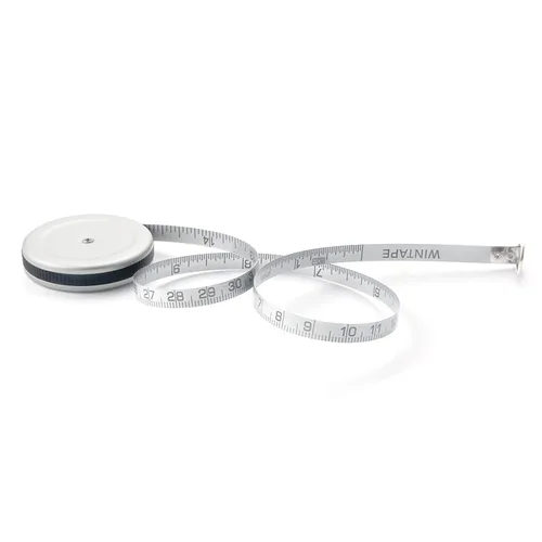 Miniatura 6 de Cinta métrica pequeña de aleación de aluminio, mini cinta métrica retráctil de doble cara 80 pulgadas/2 M, cinta métrica plateada