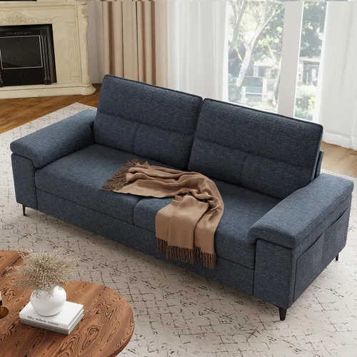 Miniatura 13 de Upvilla Sofá moderno de 71.25 pulgadas para sala de estar, sofás de asiento profundo con cojín de 8 pulgadas, cómodo sofá de amor de felpilla de 2