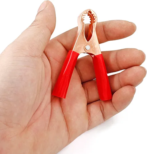Miniatura 5 de 10 Piezas Pinzas de Cocodrilo Aisladas de 50A, Abrazaderas Eléctricas de Cocodrilo para Trabajo Pesado, Cable de Repuesto de Batería, Clips