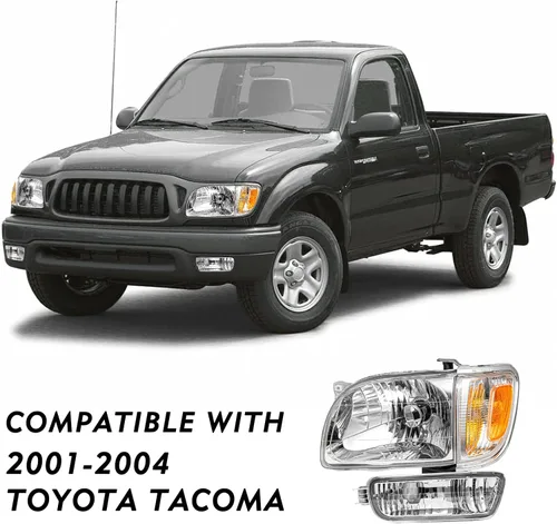 Miniatura 4 de TUSDAR Conjunto de faros delanteros para Toyota Tacoma 2001 2002 2003 2004 con luz de parachoques para el lado del conductor y del pasajero