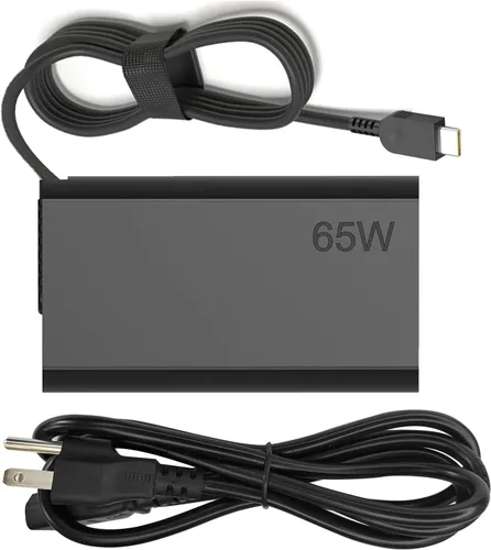 Cargador de laptop USB-C delgado de 65 W compatible con Lenovo ThinkPad X1 Carbon Gen 6 7 8 9, X1 X13 T14 T15 E14 E15 T480s T490 E480 Yoga 7i 9i