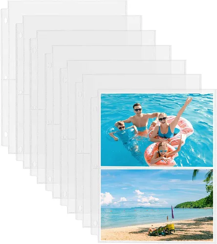 Fabmaker Paquete de 30 fundas de fotos para carpeta de 3 anillas (5 x 7, para 120 fotos), protectores de páginas de fotos de 5 x 7 pulgadas, páginas