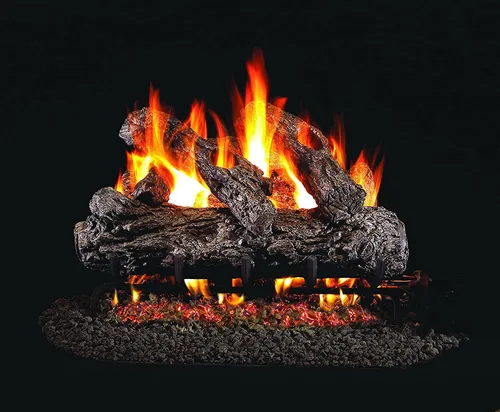 Miniatura 4 de Peterson Real Fyre - Juego de troncos de roble rústico de 18 pulgadas con quemador G4 ventilado, luz de fósforo (gas natural)