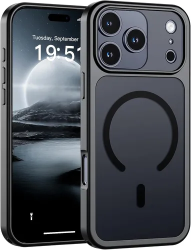 Miniatura 81 de SUPFINE Funda magnética para iPhone 11 Pro Max (compatible con MagSafe) (protección contra caídas de grado militar), delgada, translúcida mate, a