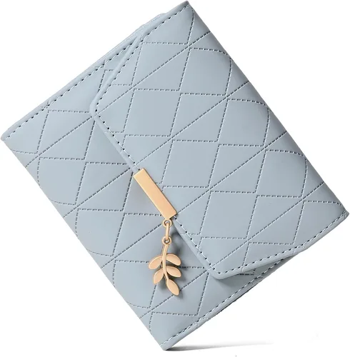 Miniatura 16 de RNIEGA Cartera pequeña de cuero para mujer, con bloqueo RFID, tarjetero compacto con cremallera y bolsillo para monedas con ventana de identificación
