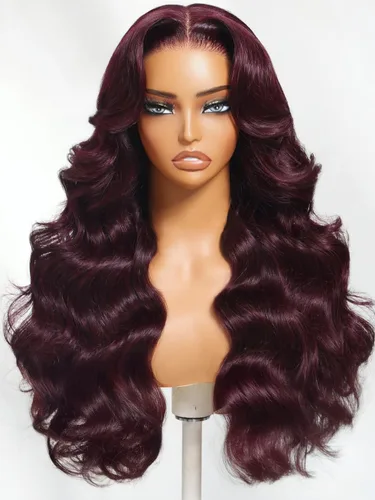 Miniatura 32 de UNICE Bye Bye Slip Peluca de Capas Emplumadas con Raya Lateral de Cabello Humano Sin Pegamento con Tiras de Silicona Seguras y Cordón Densidad 200%