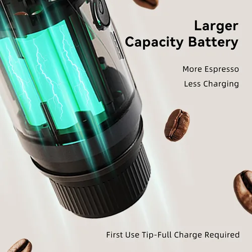 Miniatura 4 de Máquina de café espresso portátil, mini cafetera eléctrica autocalentable, hasta 20 bar de presión, compatible con cápsulas NS y molienda fina