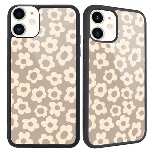 Miniatura 26 de Funda compatible con iPhone 13 para niños y mujeres, diseño divertido de cara, parte trasera dura con negro, divertido y lindo patrón de arte