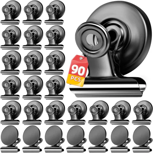 Miniatura 17 de VNDUEEY Paquete de 20 imanes para nevera, clips magnéticos fuertes resistentes, clips magnéticos para pizarra blanca, imanes para nevera, taquilla