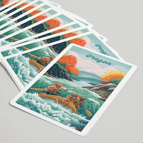 Miniatura 5 de Lantern Press Oregon, Seek Adventure, River Rafting, Fall, 52 Playing Cards for Adults, Poker Size Card Deck