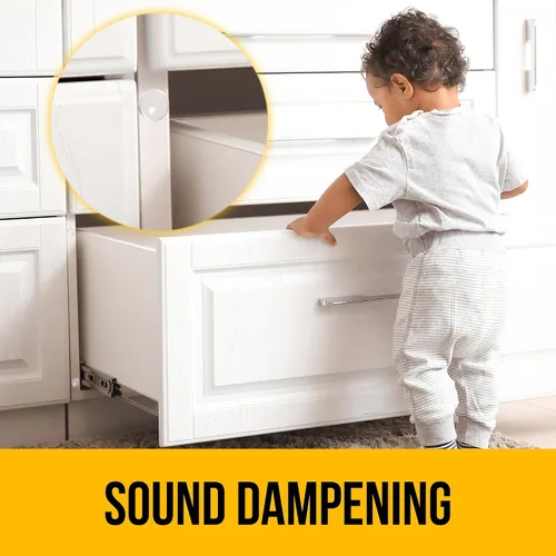 Miniatura 2 de 128 almohadillas protectoras de silicona transparente – Topes autoadhesivos reductores de sonido con diseño de cúpula plana para puertas