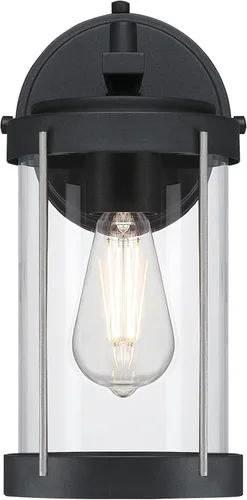 Miniatura 3 de Westinghouse 6122100 Kezia - Lámpara de pared para exteriores, acabado negro texturizado y acero industrial, cristal transparente
