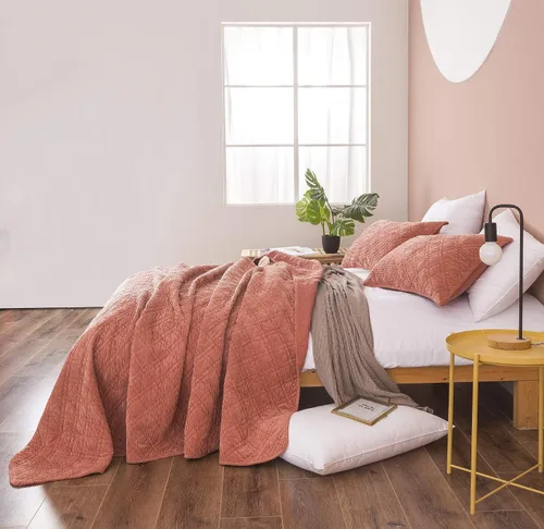 Miniatura 8 de DaDalogy Bedding - Juego de colcha de pana color naranja terracota, manta terrosa rústica y cálida coral ladrillo – Terciopelo suave ligero cosido