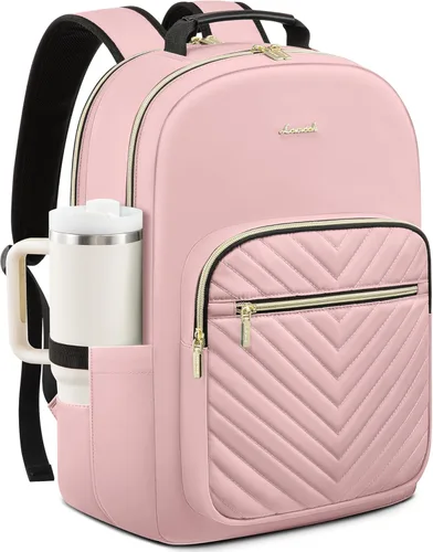 Miniatura 28 de LOVEVOOK - Mochila para laptop de 15.6 pulgadas para mujer, linda mochila de viaje con asa superior, mochila profesional para computadora, mochila