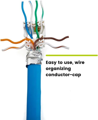 Miniatura 3 de TRUE CABLE Enchufe de terminación de campo sin herramientas Cat6A, STP blindado, PoE++ 4PPoE, sin herramientas, conector modular RJ45, 10Gb