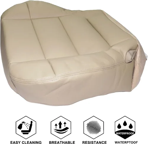 Miniatura 7 de NLQR Funda de asiento inferior para el lado del pasajero, piel de repuesto, color marrón compatible con Ford F-150 Lariat 2001 2002 2003