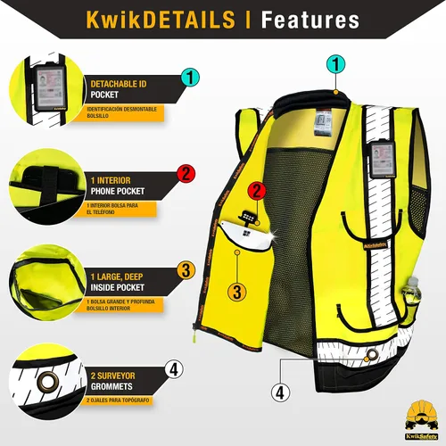 Miniatura 5 de KwikSafety - Charlotte, NC - GODFATHER Safety Vest [CUSHIONED COLLAR + TABLET POCKET] ANSI OSHA