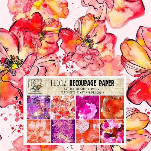 Miniatura 18 de Decoupage - Paquete de papel (24 hojas de 6 x 6 pulgadas) Floral Paradise in Blue # Papel de patrón de estilo vintage para decoupage, manualidades