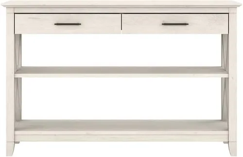 Miniatura 4 de Bush Home Key West - Mesa consola con cajones y estantes en roble blanco lino