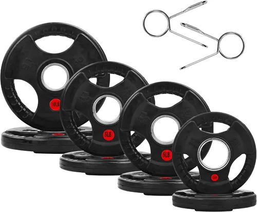 Fitvids - Disco de pesas de hierro fundido olímpico de 2 pulgadas para entrenamiento de fuerza y levantamiento de pesas para gimnasio en casa,