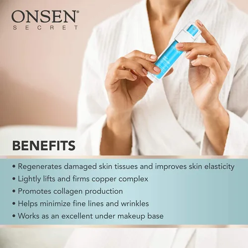 Miniatura 6 de Onsen Secret Loción hidratante antienvejecimiento orgánica de hidratación diaria crema de día y noche, crema facial antiarrugas, colágeno totalmente