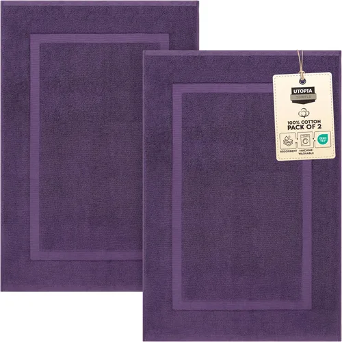 Miniatura 10 de Utopia Towels Alfombra de algodón con banda, tapetes de baño, no es una alfombra de baño, 21 por 34 pulgadas / 53.34 x 86.36 cm, 100% algodón hilado