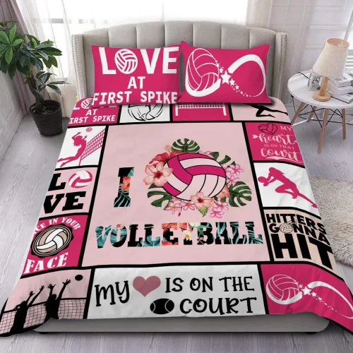 Miniatura 9 de Juego de ropa de cama de voleibol, edredón de microfibra para deportes, voleibol, tamaño King, Queen, individual, decoración para el hogar