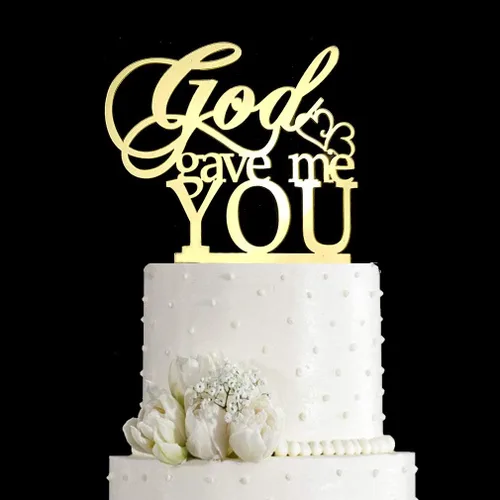 Miniatura 6 de Decoración para tartas de boda God Gave Me You (negro)