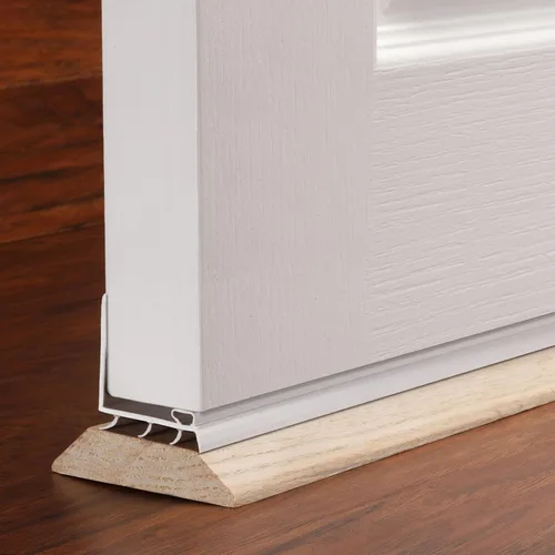 Miniatura 5 de M-D Building Products 43816 - Sello adhesivo para puerta en forma de L, de 36 pulgadas, de vinilo blanco, con tornillos
