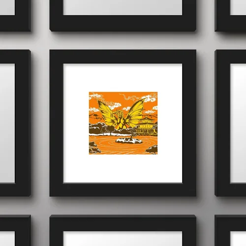 Miniatura 2 de Trends International Gallery Pops Godzilla - Póster de pared tradicional de la pagoda japonesa del rey Ghidorah, 12.00 x 12.00 pulgadas, versión