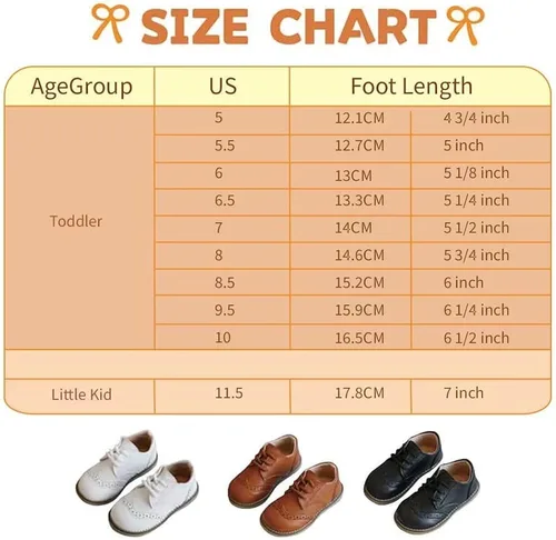 Miniatura 6 de Meckior Toddler Boys Girls Dress Shoes Little Kid Oxford Shoes Wedding Church Dress Shoes PU Leather Lace Up School Uniform Loafer Flats