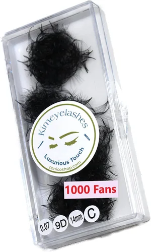 Miniatura 7 de 6D - 0.07 C y D Curl 1000 Abanicos de volumen prehechos sueltos, extensiones de pestañas hechas a mano, suministros de volumen ruso para abanicos