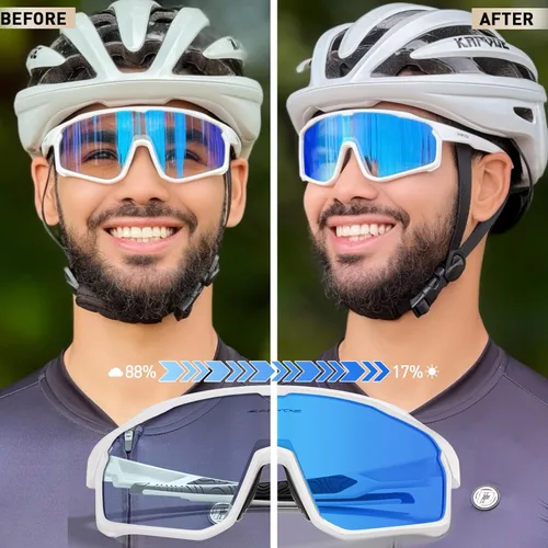 Miniatura 2 de KAPVOE Gafas de ciclismo fotocromáticas para hombres y mujeres, gafas de sol para bicicleta de montaña MTB, deportes, transición, triatlón, carrera
