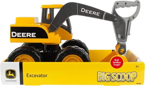Miniatura 7 de TOMY John Deere Sandbox Big Scoop Excavadora de juguete con cama de volteo basculante – Juguetes de construcción John Deere – Juguetes para niños
