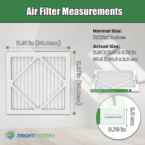 Miniatura 4 de TRIGHTFILTERS 12x12x1 Filtro de aire paquete de 6 unidades, duraderos filtros plisados MERV 8 para hogar HVAC CA y horno, filtro de aire compacto