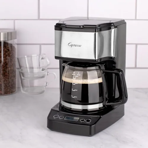 Miniatura 4 de Capresso Mini cafetera de goteo de 5 tazas, negro y acero inoxidable