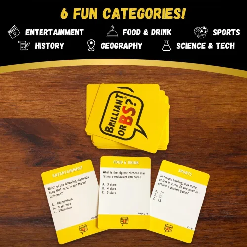 Miniatura 4 de Brilliant or BS? Un juego de trivia para conocerlo todos y grandes mentirosos gordos Divertido juego de trivia para amigos y familiares 4-6