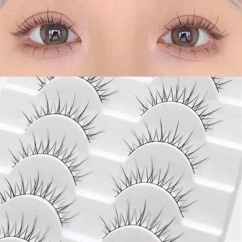 Miniatura 3 de Pestañas de manga de aspecto natural, delgadas, esponjosas, asiáticas, para cosplay, pestañas puntiagudas japonesas de anime 3D, pestañas postizas