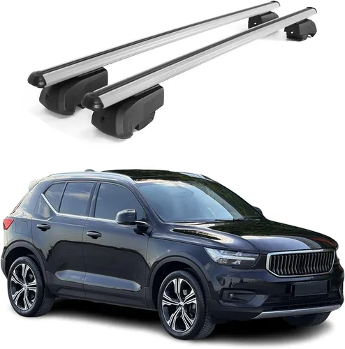 Miniatura 12 de OMAC Barras transversales para portaequipajes para Volvo XC40 2018 a 2023, 165 libras, plateadas, aerodinámicas, 2 piezas