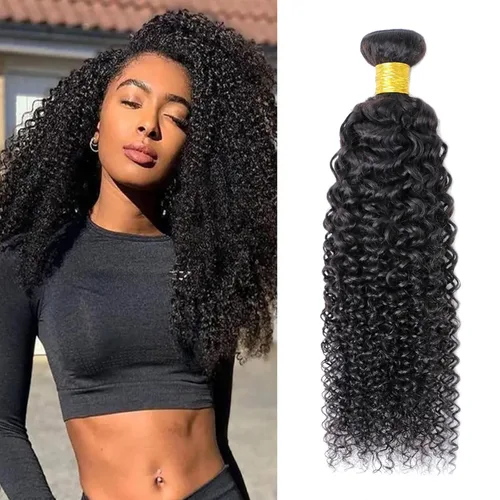 Miniatura 68 de Paquetes de cabello afro rizado y kinky, extensiones de cabello humano de 8 pulgadas, tejido rizado sin procesar, doble entretejido, virgen