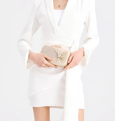 Miniatura 6 de Covelin Bolso de mano plisado de moda para mujer con bolso de noche de diamantes
