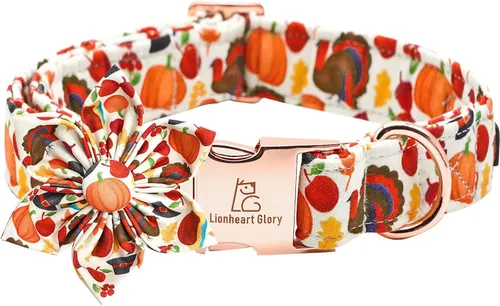 Miniatura 16 de Collares de perro Lionheart glory de Halloween con flores, collar de calavera con flores, collar para mascotas niña y niño, collar de perro flor