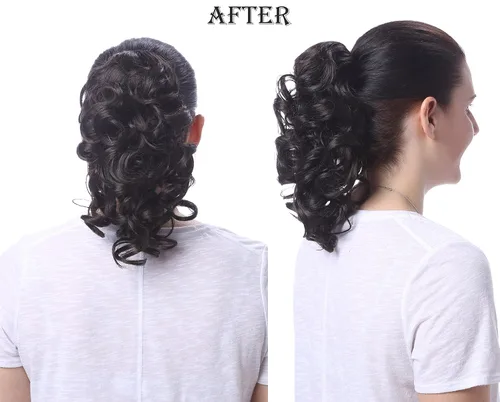 Miniatura 4 de onedor 12" rizado sintético Clip en Pinza para Extensión de Pelo Sintético Coleta Hairpiece 115 g con un Mandíbula/Pinza