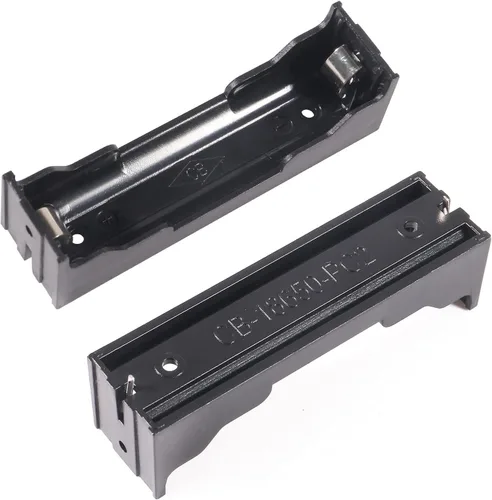 Miniatura 4 de DORHEA 18650 Soporte para batería con pasadores, 14 piezas, 1 ranura x 3.7 V, caja de almacenamiento de batería de plástico negro, caja de clip